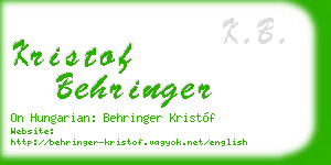 kristof behringer business card
